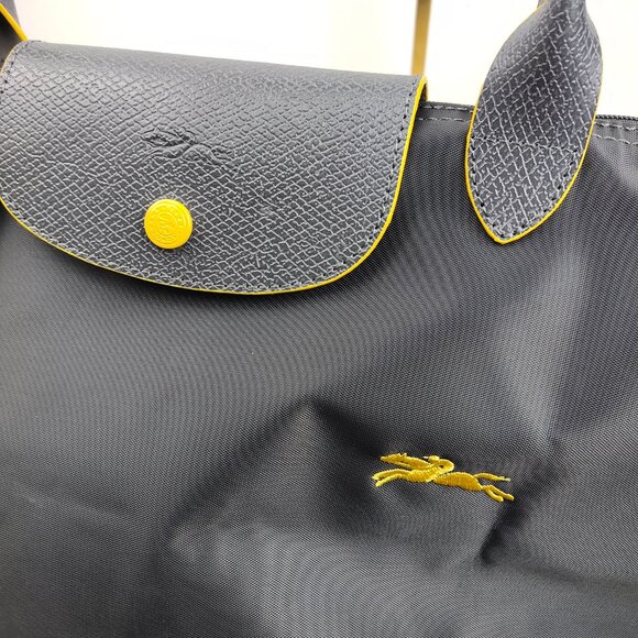 NWT Longchamp Le Pliage Original Large Shoulder Nylon Bag Tote IN Drak grey - Picture 6 of 15